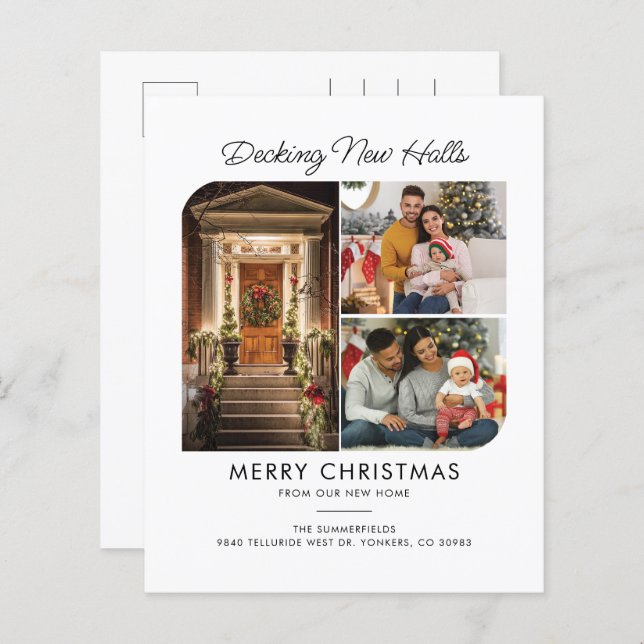 Lámina Family Photos Holiday Address Moving Announcement (Anverso / Reverso)