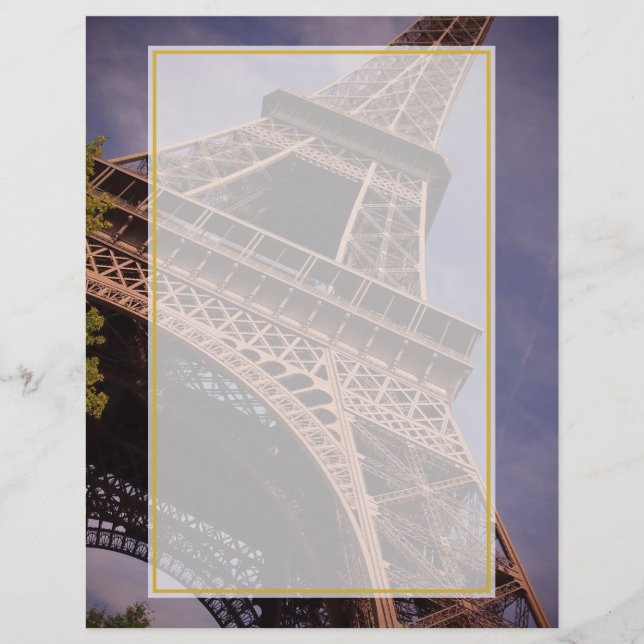 Lámina Famoso monumento en la Torre Eiffel de París (Anverso)