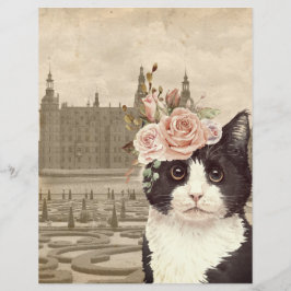 Lámina Fancy Cat & The Castle Scrapbook Paper