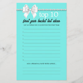 Lámina Fancy Tiffany Bucket List Consejos de Baby Shower 