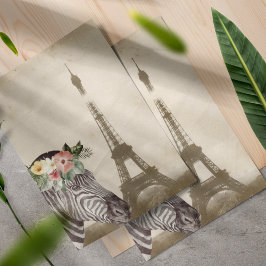 Lámina Fancy Zebra & Eiffel Tower Scrapbook