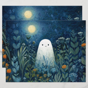 Lámina Fantasma feliz en papel de cuadernillo de jardín i