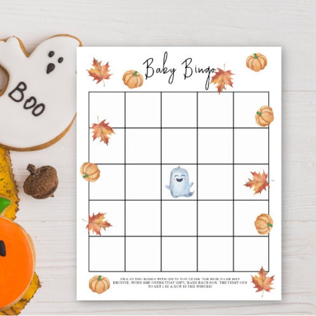 Lámina Fantasma lindo - juego de bingo de ducha para bebé (Subido por el creador)