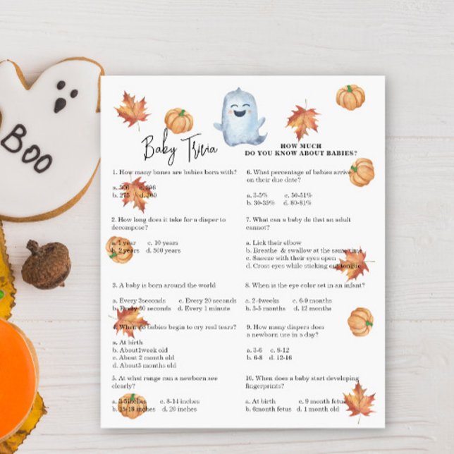 Lámina Fantasma lindo - Trivia bebé | Juego Baby Shower (Subido por el creador)