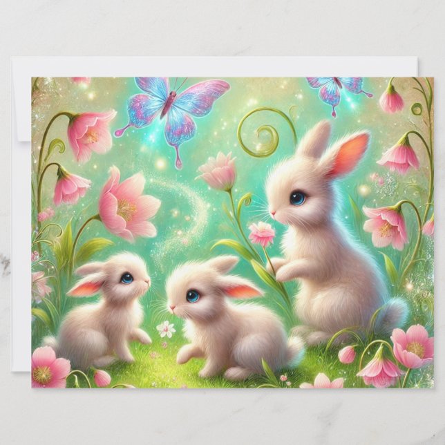 Lámina Fantasy Spring Bunny Garden (Reverso)
