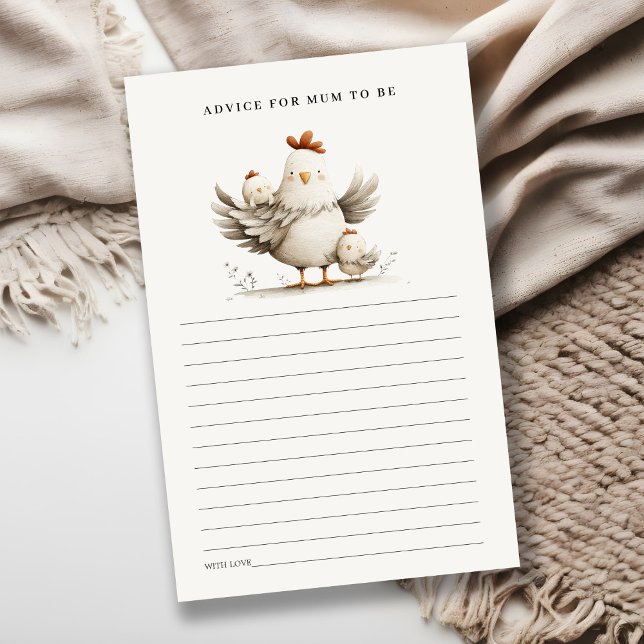 Lámina Farm Mum Baby Chick Advice For Mum Baby Shower (Subido por el creador)