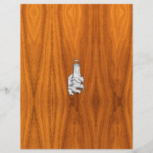 Lámina Faro de estilo cromado en madera de teca