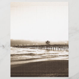 Lámina faro de San Clemente playa California foto vintage
