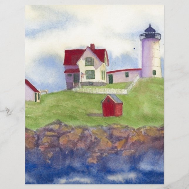 Lámina Faro Nubble York Maine (Anverso)
