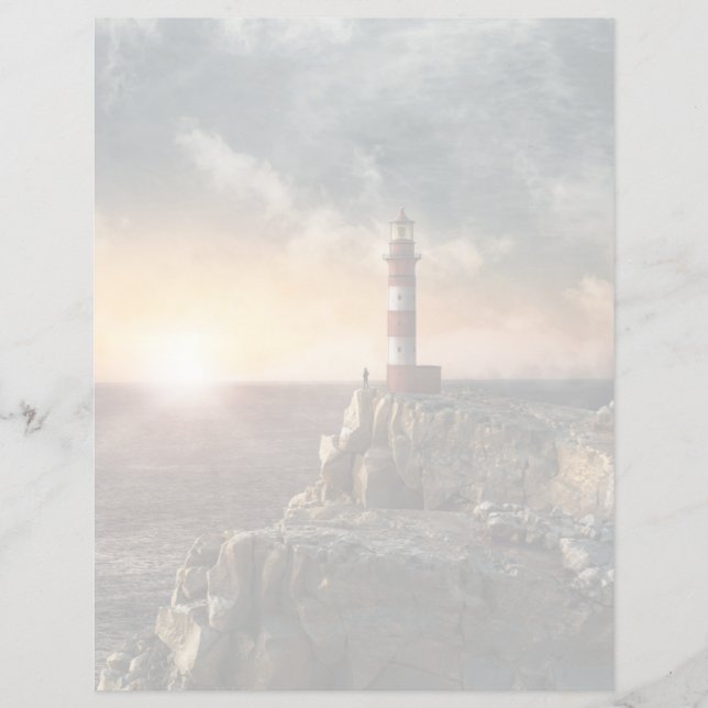 Lámina Faros | Faro rojo y blanco (Anverso)