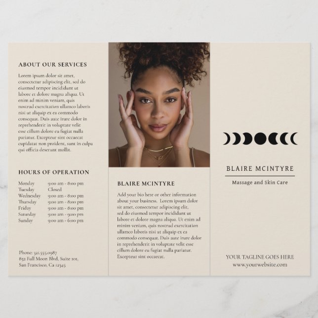 Lámina Fases modernas de la luna pekinesa con tres pliegu (Anverso)