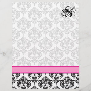Lámina Fashion Diva Raspberry rosa Monograma Damask