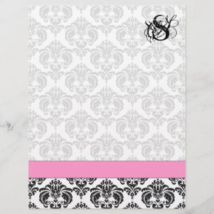 Lámina Fashion Diva Raspberry rosa Monograma Damask