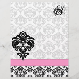 Lámina Fashion Diva Raspberry rosa Monograma Damask