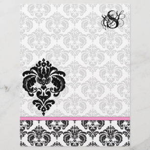 Lámina Fashion Diva Raspberry rosa Monograma Damask