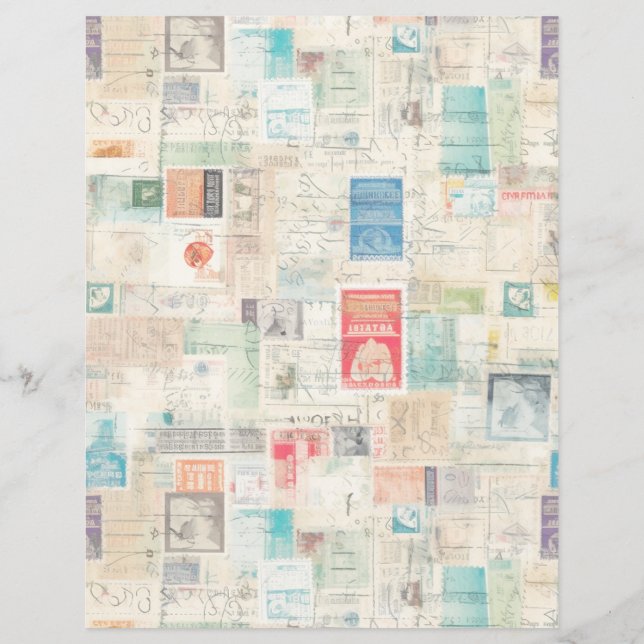 Lámina Faux Fantasy Postage Collage 1 (Reverso)