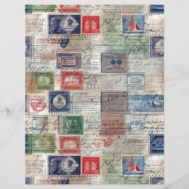 Lámina Faux Fantasy Postage Collage 5 (Reverso)