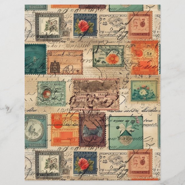 Lámina Faux Fantasy Postage Collage 6 (Reverso)