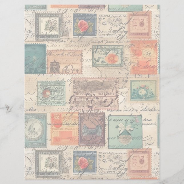 Lámina Faux Fantasy Postage Collage 6 light (Reverso)