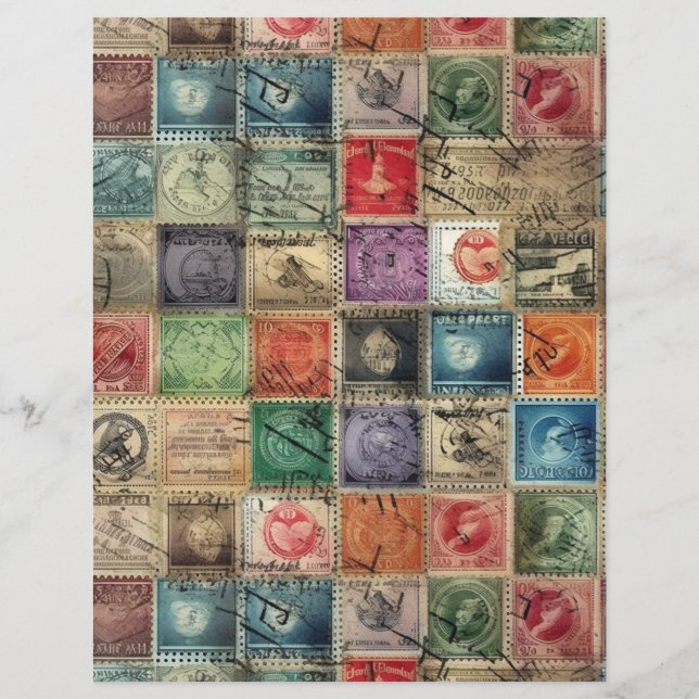 Lámina Faux Fantasy Postage Collage 7 (Reverso)