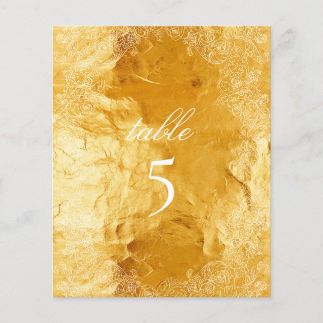 Lámina Faux Relieve metalizado dorado Table Rococo Wreath (Anverso)