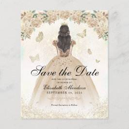 Lámina Fecha de ahorro de la floral de oro del presupuest