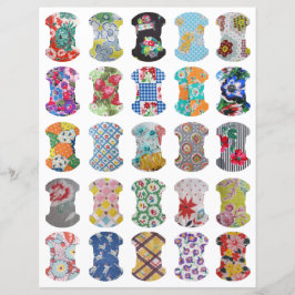 Lámina Feed Sack Whale Tail Journal Tabs Clipart Sheet