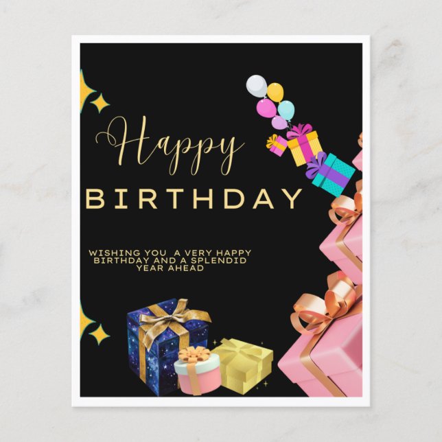 Lámina Felices deseos de cumpleaños (Anverso)