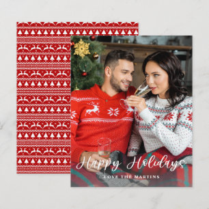 Lámina Felices Fiestas Divertido Guión Foto Vertical Pres