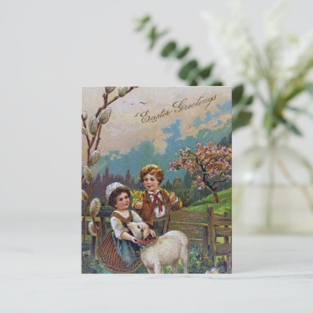 Lámina Felicidades de Pascua 1908 (Anverso de pie)