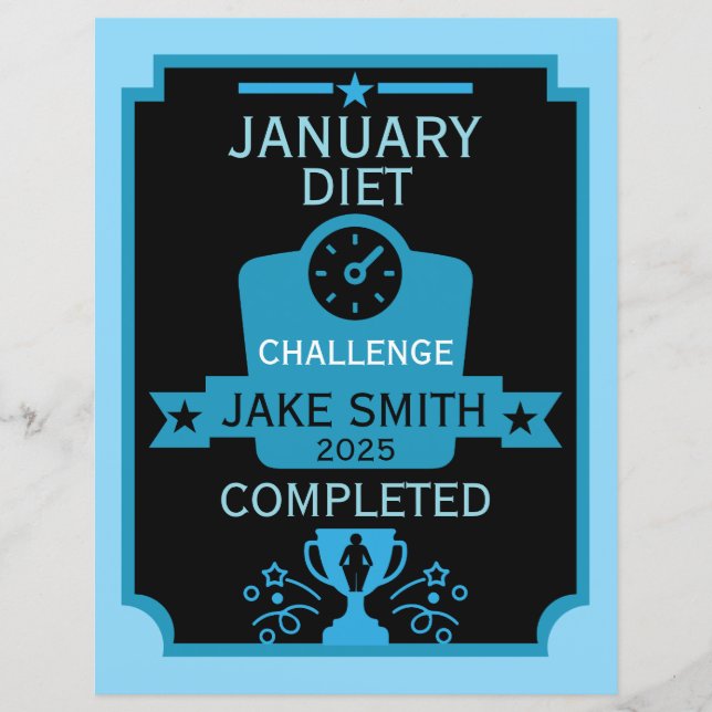 Lámina Felicitación por la pérdida de peso en enero (Anverso)