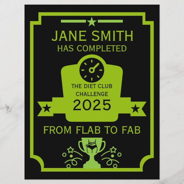 Lámina Felicitación por pérdida de peso (Anverso)