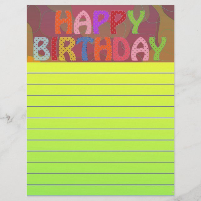 Lámina Feliz cumpleaños (Anverso)