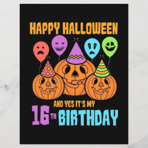 Lámina Feliz cumpleaños 16 de Halloween