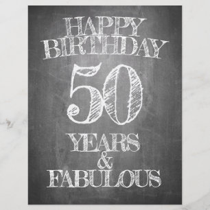 Lámina Feliz cumpleaños - 50 años y fabuloso