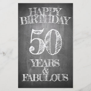 Lámina Feliz Cumpleaños - 50 Años y Fabuloso