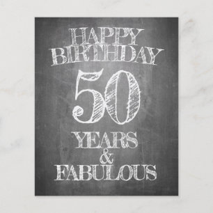 Lámina Feliz cumpleaños - 50 años y fabuloso
