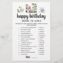 Feliz Cumpleaños Around The World juego editable