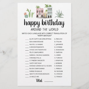 Lámina Feliz Cumpleaños Around The World juego editable