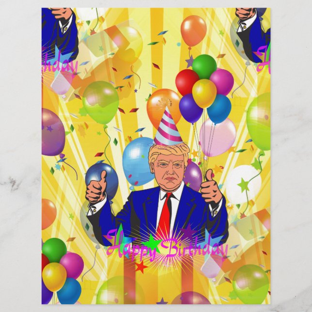 Lámina feliz cumpleaños donald trump (Anverso)