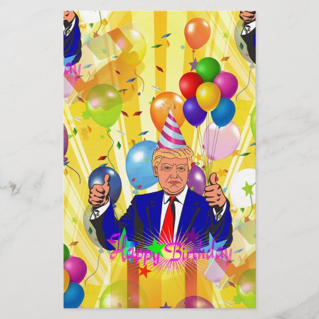 Lámina feliz cumpleaños donald trump (Anverso)