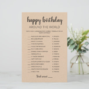 Lámina Feliz Cumpleaños en Todo el Mundo juego editable