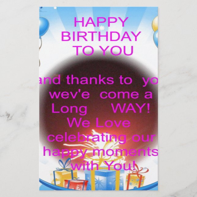 Lámina Feliz cumpleaños para ti (Anverso)