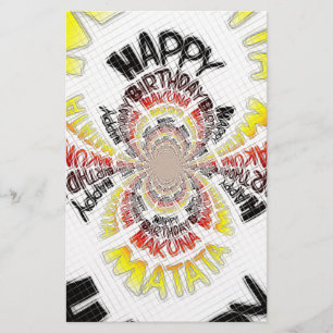 Lámina Feliz cumpleaños sólo Hakuna Matata Regalos Arte d