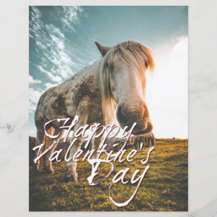 Lámina Feliz día de San Valentín con caballo mirando