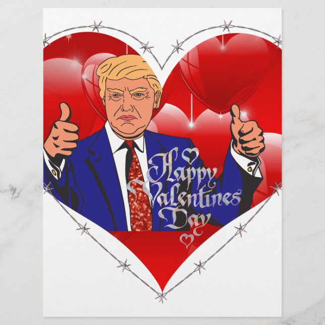 Lámina feliz día de San Valentín donald trump (Anverso)