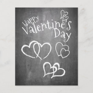 Lámina Feliz día de San Valentín en una pizarra de tiza