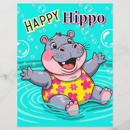 Lámina Feliz Hippo | El arte de la guardería de una Perso