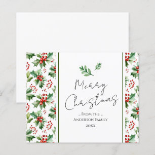 Lámina Feliz Navidad acuarela Holly Berry