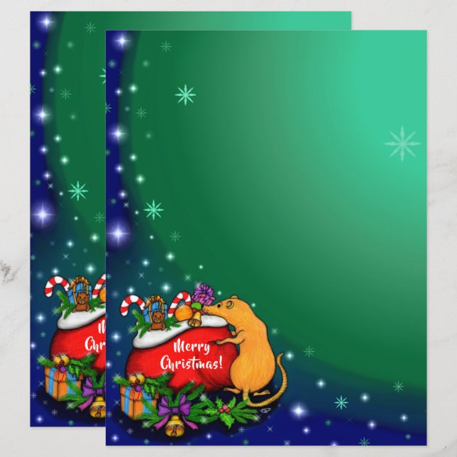Lámina Feliz Navidad con el príncipe rata (Anverso / Reverso)